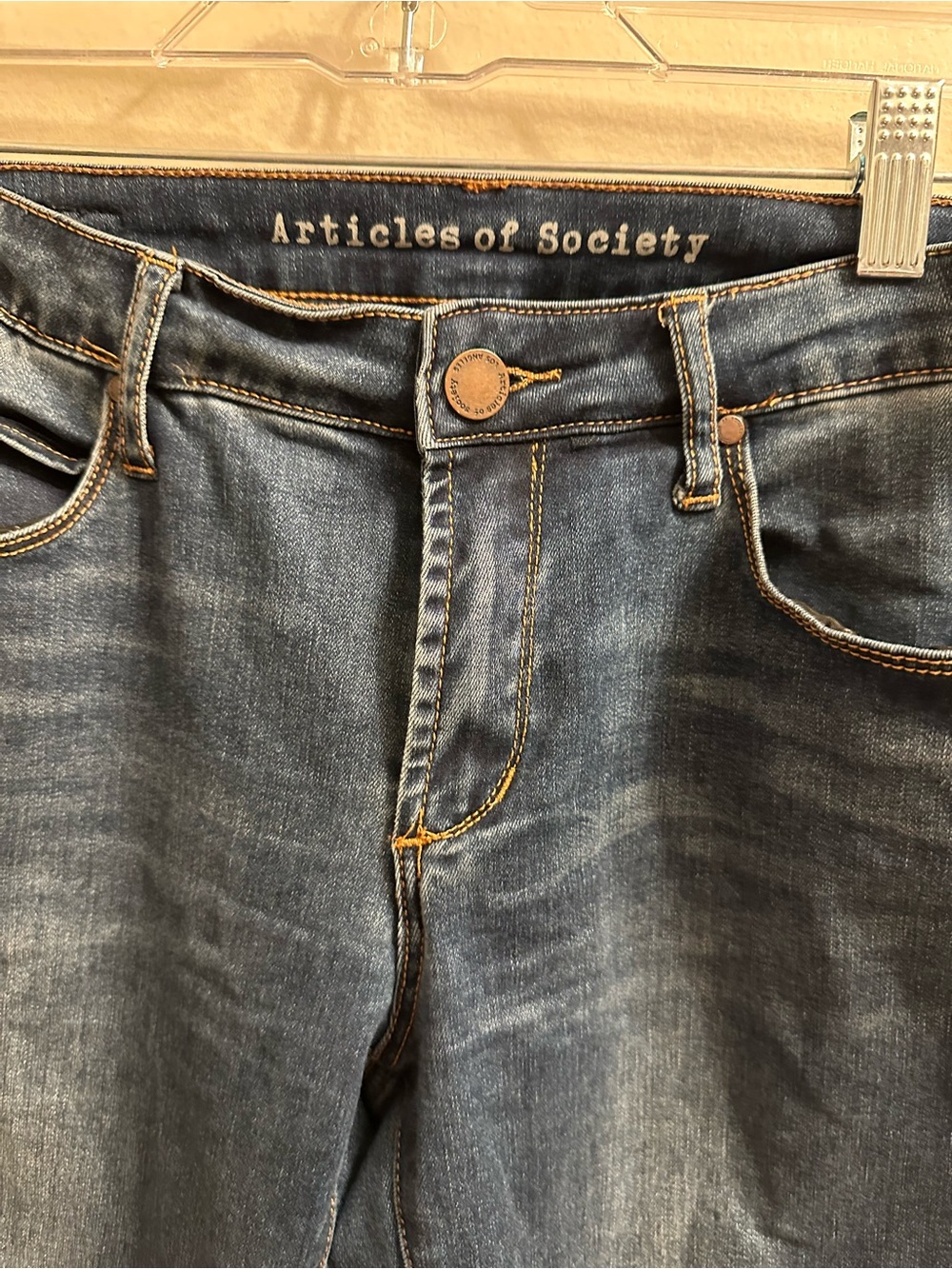 #287 Society Women’s Dark Blue Slim Jeans with Contrasting Stitching